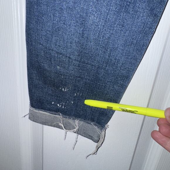 Mother Denim Jeans Stretch High Waisted Looker Ankle Fray Size 28 27in - Picture 9 of 13